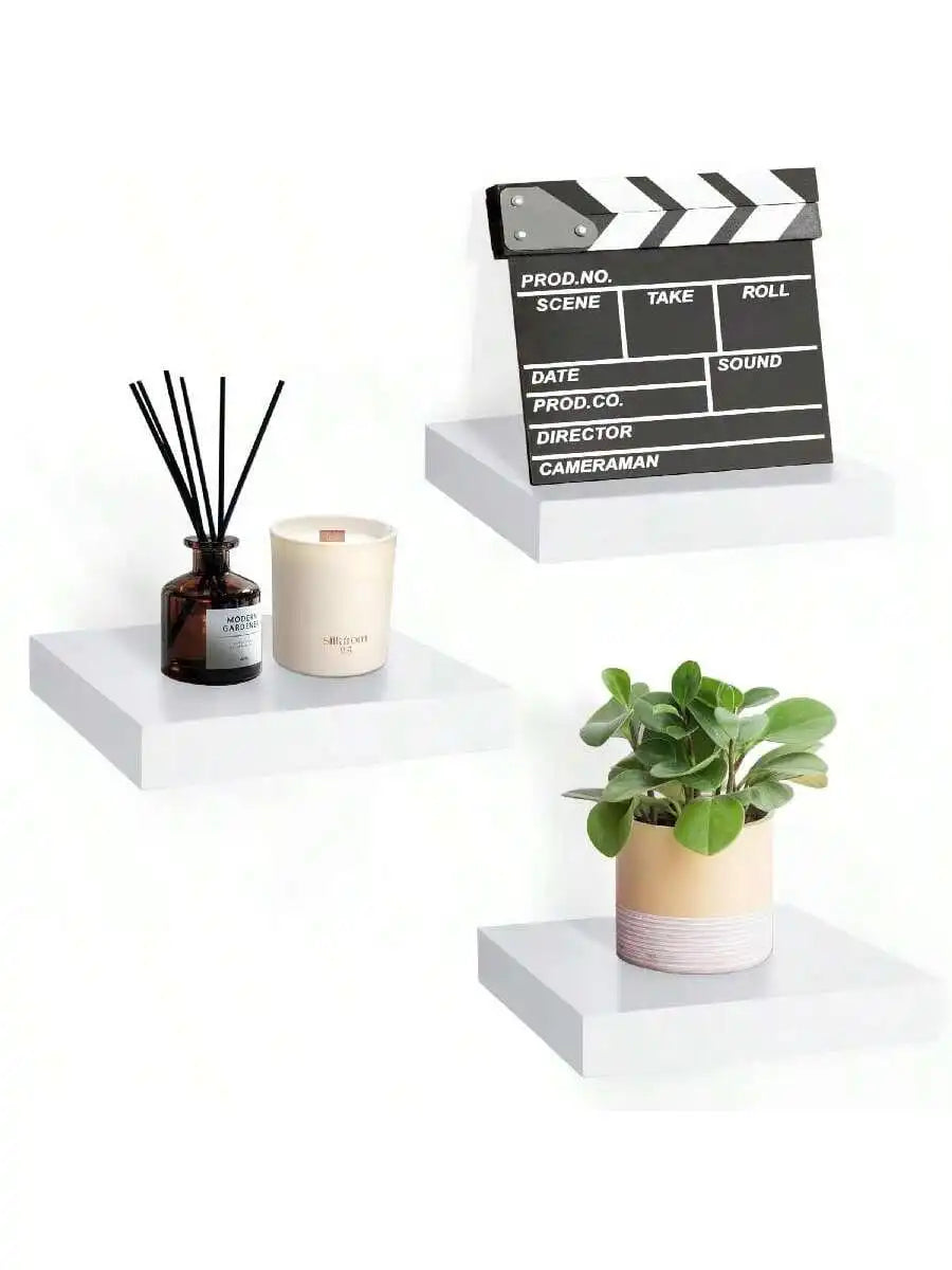 מדף צף מרובע לעיצוב הסלון והבית