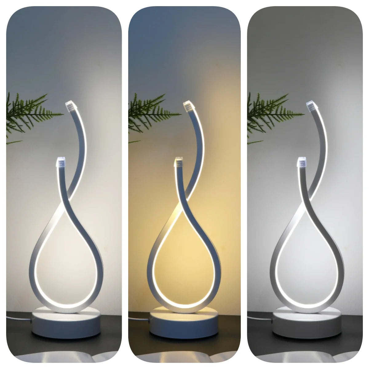 מנורת שולחן לבנה, מודרנית ואלגנטית,