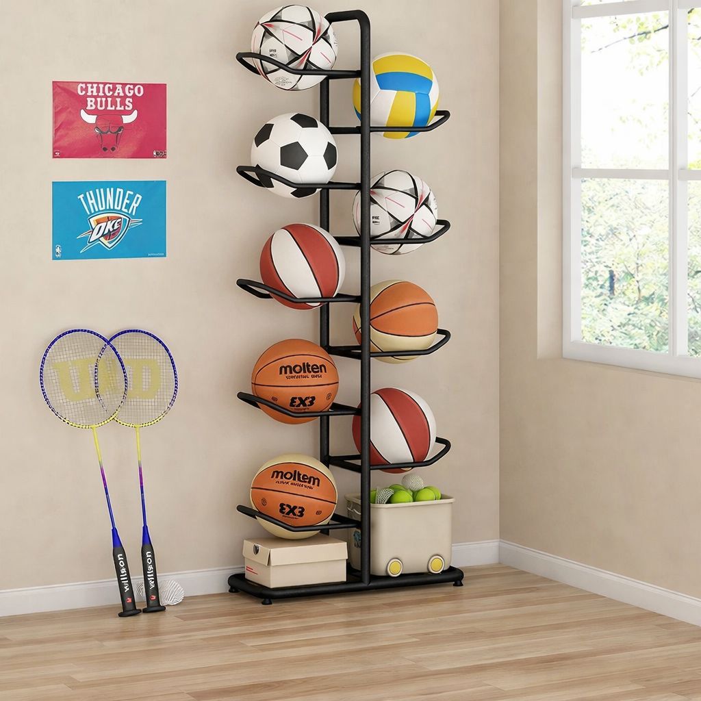 מתקן אחסון כדורי ספורט לחדר