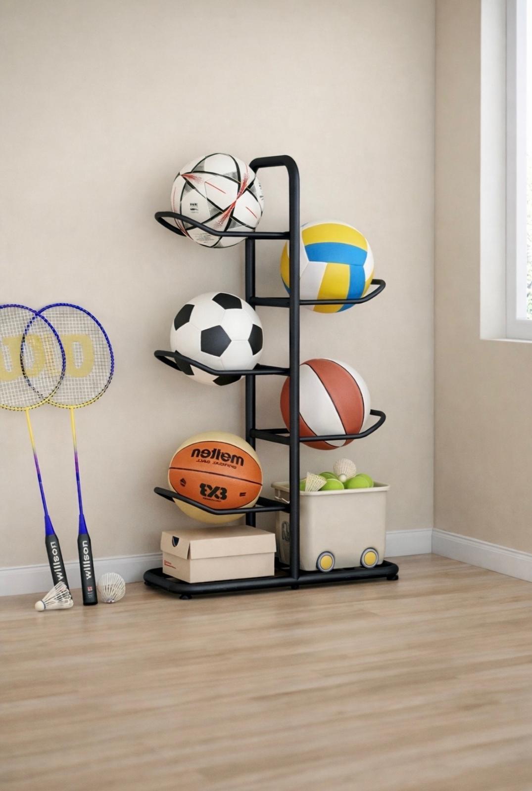 מתקן אחסון כדורי ספורט לחדר