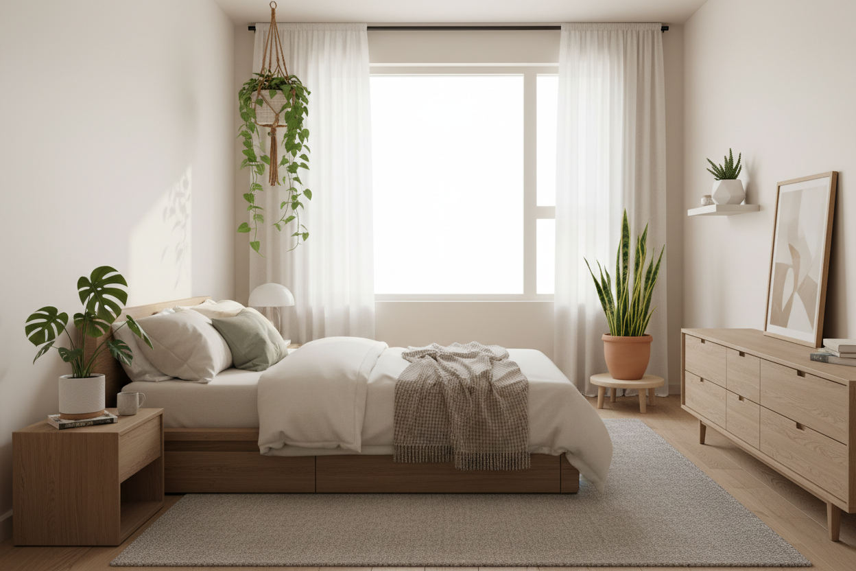 שיהיה קצת עציצים בתוך חדר שינה מעוצב