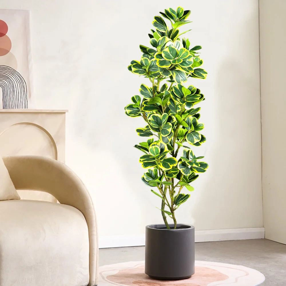 עץ פיקוס בעל ענפים טרופיים מלאכותי נעים למגע מושלם לעיצוב הבית הגינה והמשרד