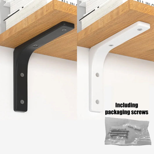 Shelf brackets L-shaped floating wall shelves black and white stainless steel bore stand bracket support hardware home