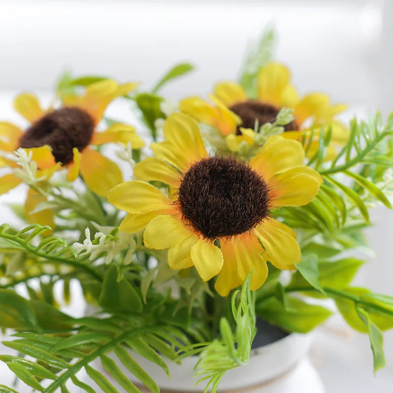 עציץ פרחים מלאכותיים מפלסטיק, מושלם לקישוט בתים, משרדים ומסעדות. קל לתחזוקה, ללא צורך בהשקיה, זמין במגוון צבעים וסגנונות. 🌼
