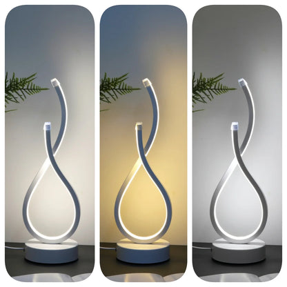 מנורת שולחן לבנה, מודרנית ואלגנטית,