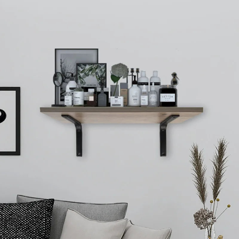 Shelf brackets L-shaped floating wall shelves black and white stainless steel bore stand bracket support hardware home